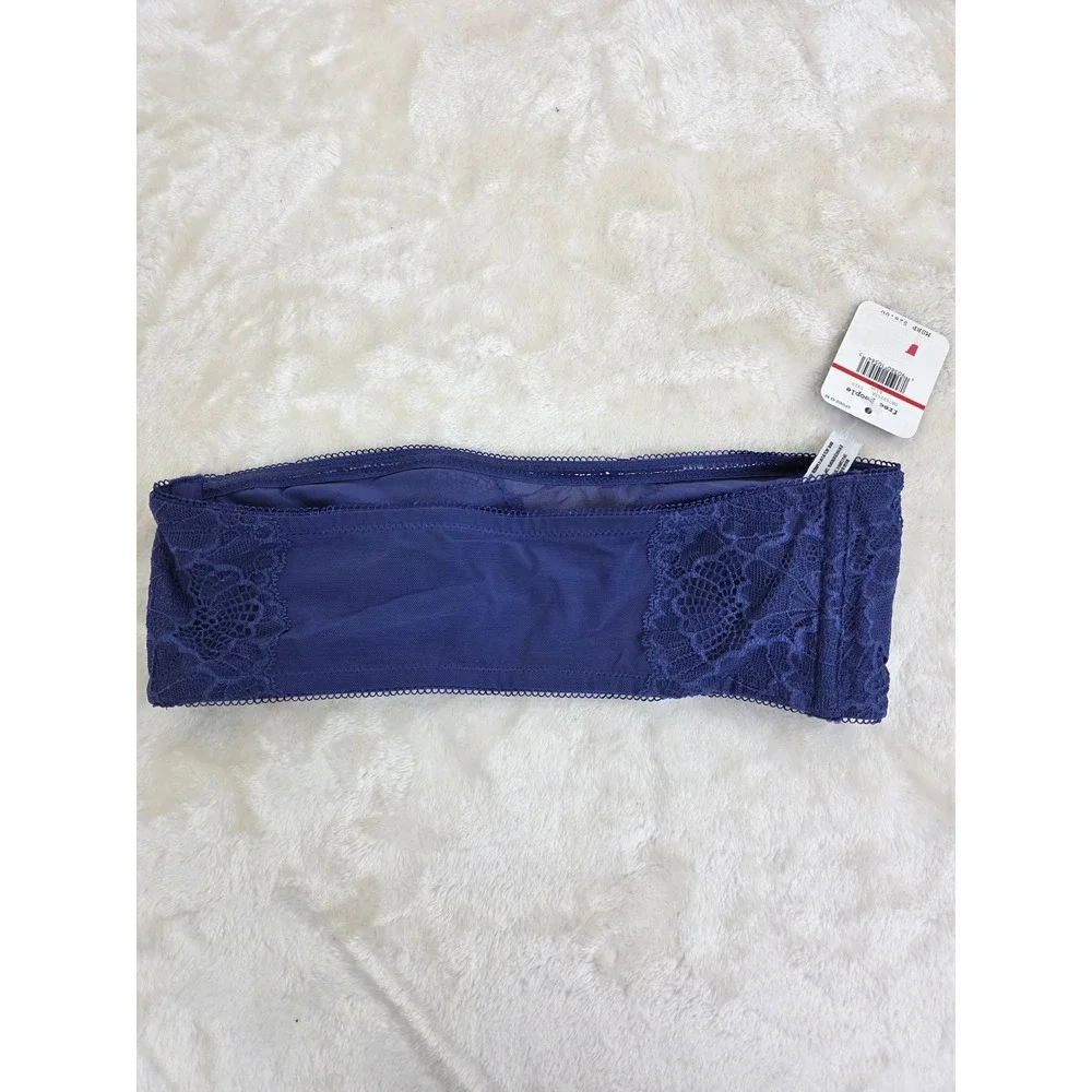 Intimately Free People Blue Lace Bandeau Bra Strapless Floral NWT‎ XS